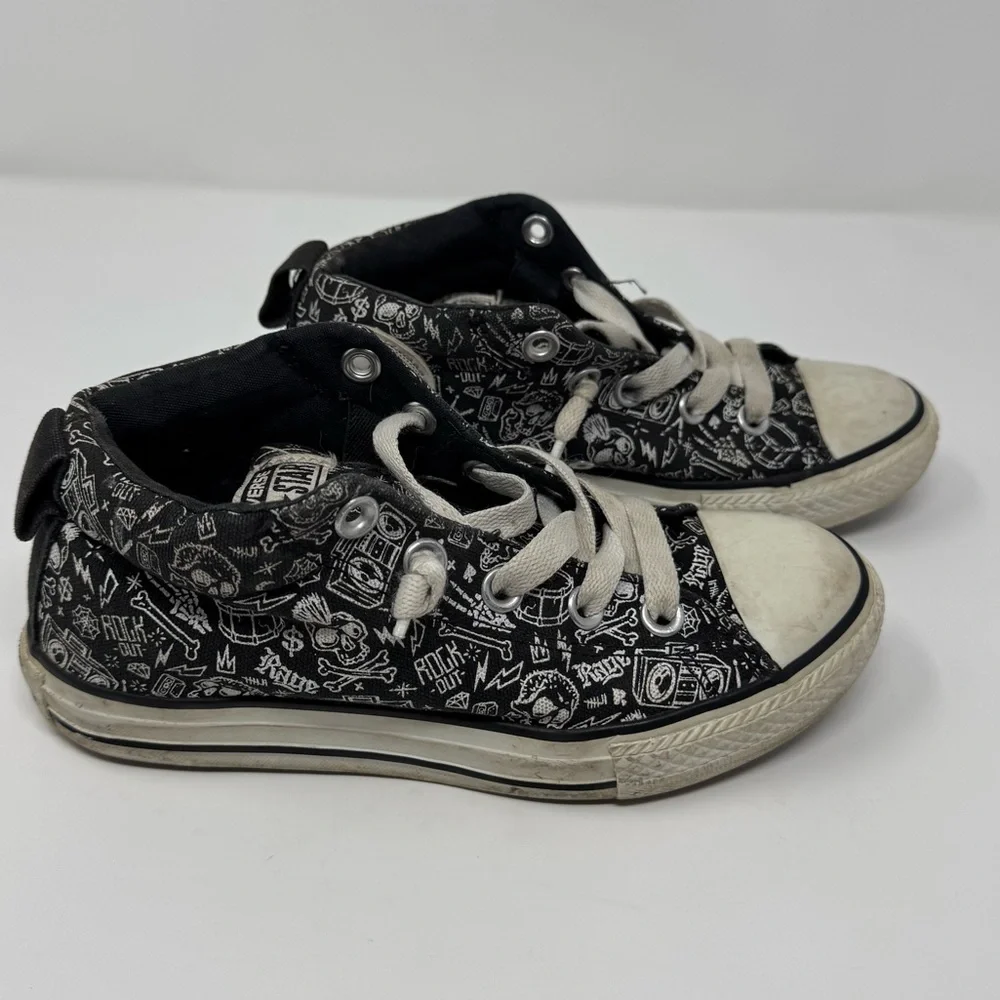 Converse Rock’n’Roll Drum Sneakers, juniors 2, punk, skater, music,‎ band, skull